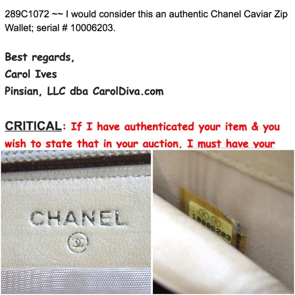 Auth CHANEL COCO Mark Caviar Skin Wallet 289C1072 - Picture 7 of 7